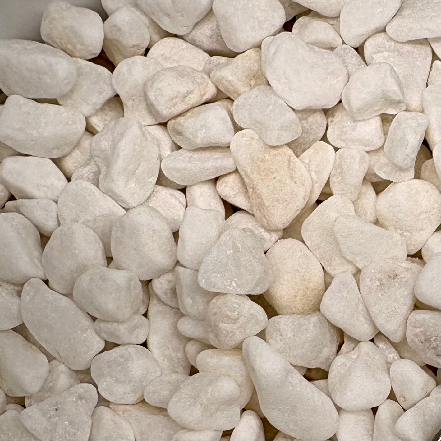 Close-up of small white pebbles