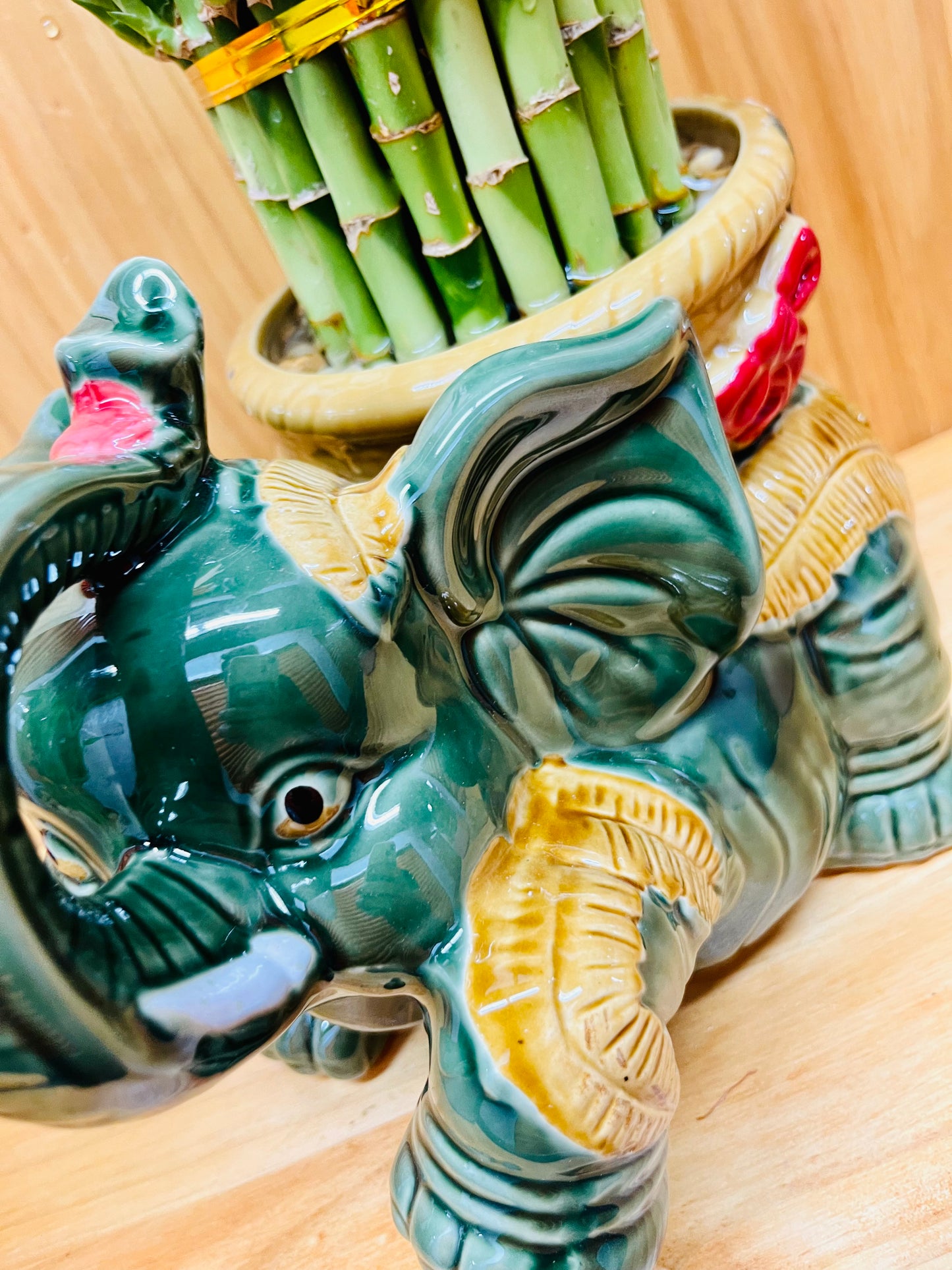Jumbo Ceramic Lucky Bamboo Elephant