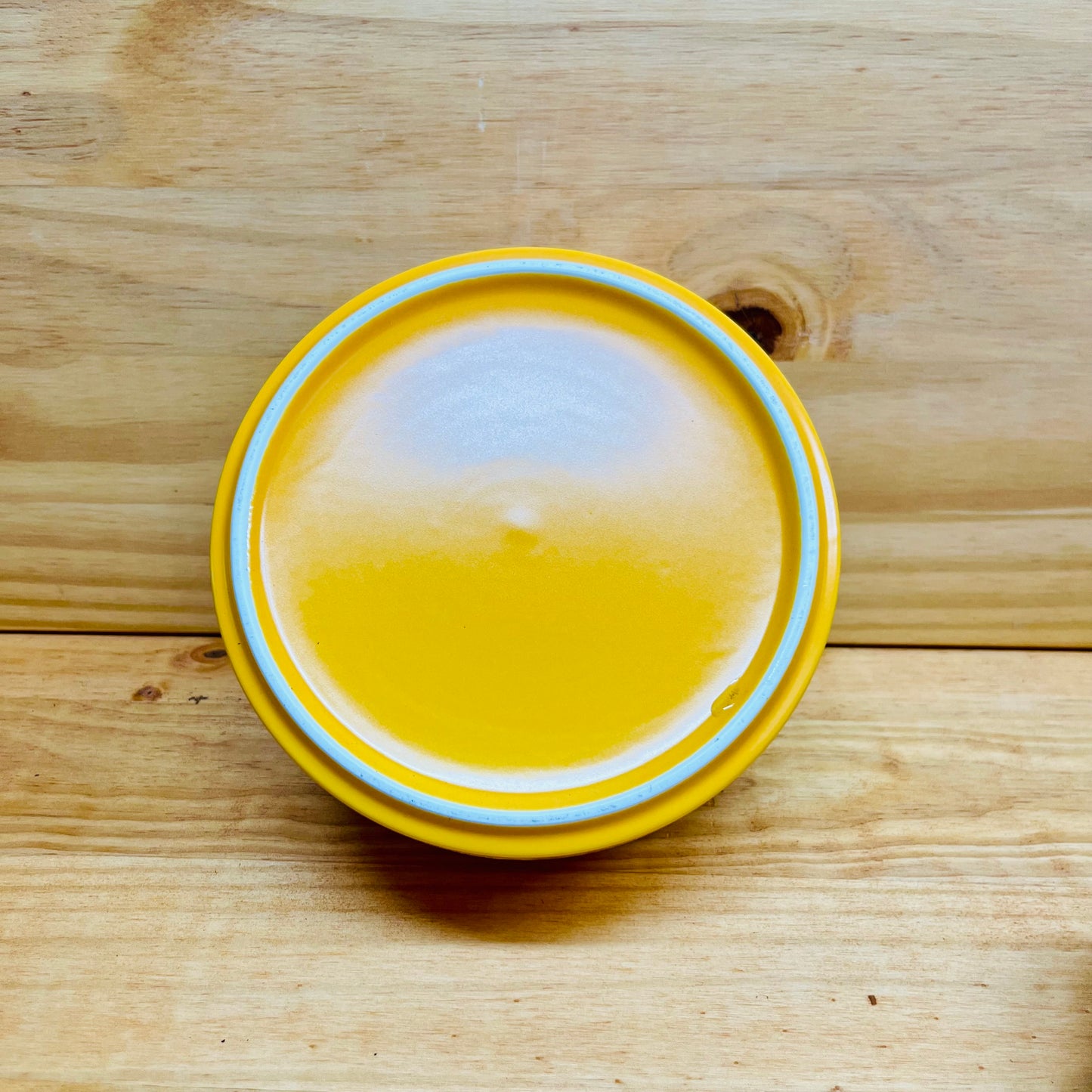 Round Ceramic Yellow Vase For Lucky Bamboo