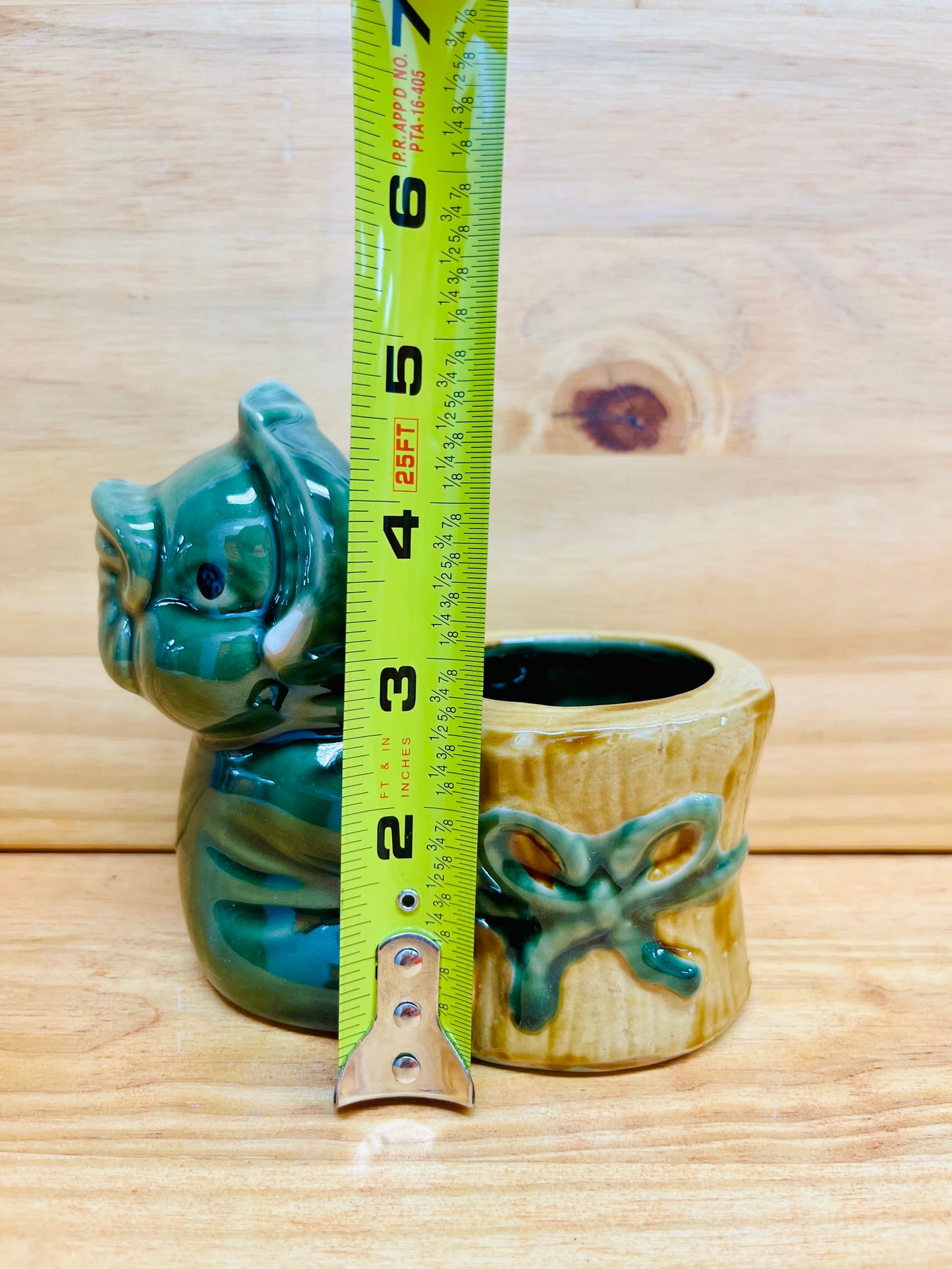 Happy Elephant Vase with Bow For Lucky Bamboo