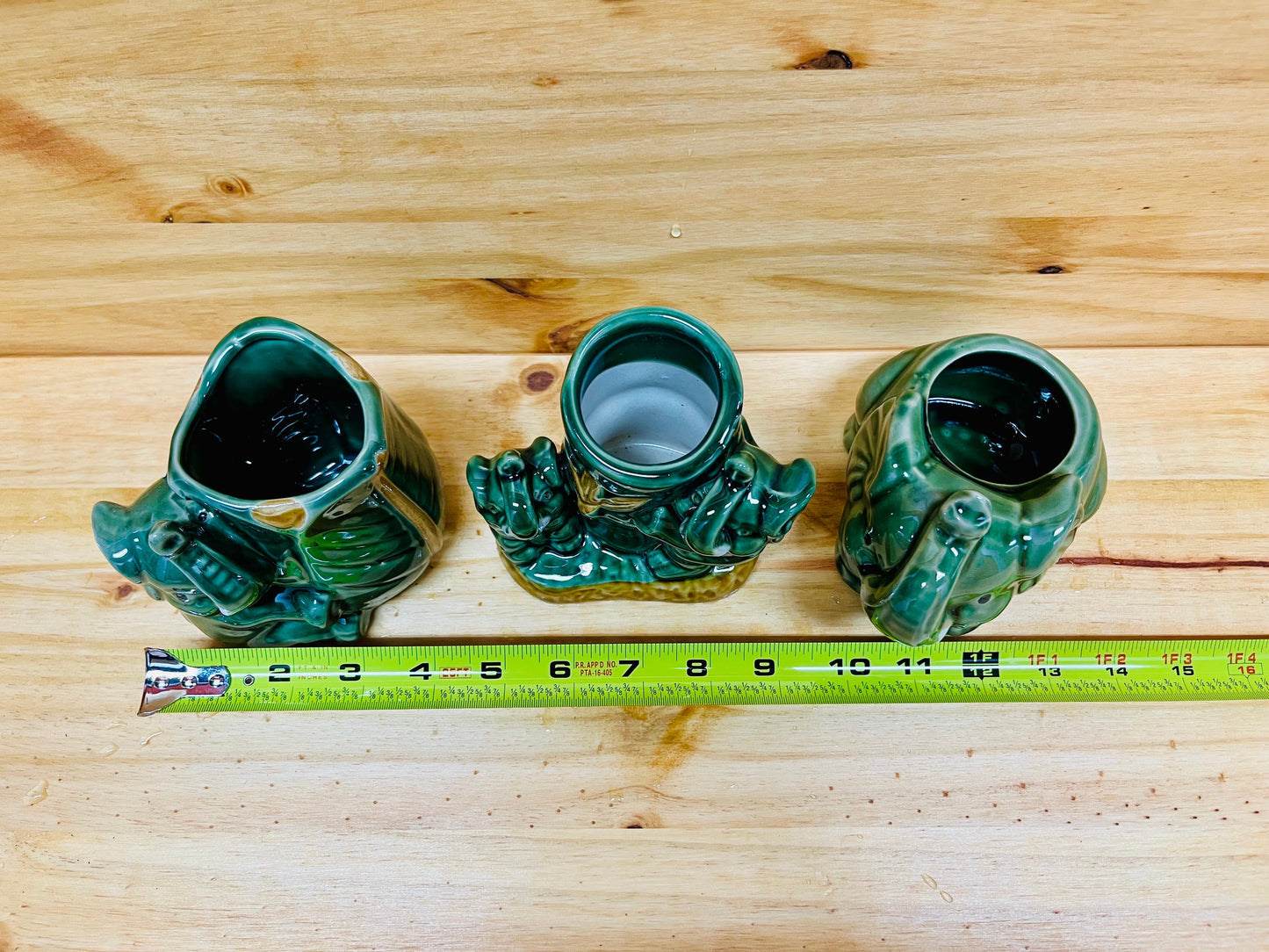 Three Pack Ceramic Elephant Vases For Lucky Bamboo Plants