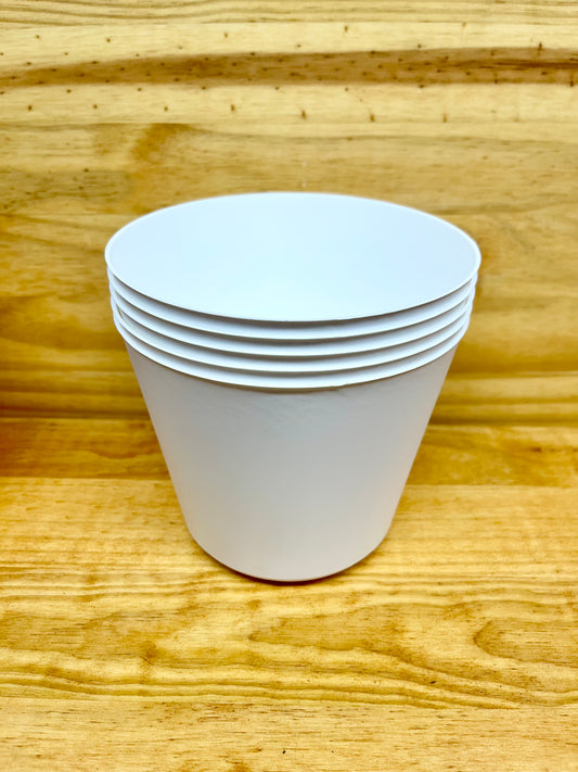 Plant Cover Pots White, easy, clean, and cheap solution to make your houseplants look great and stop water from leaking.